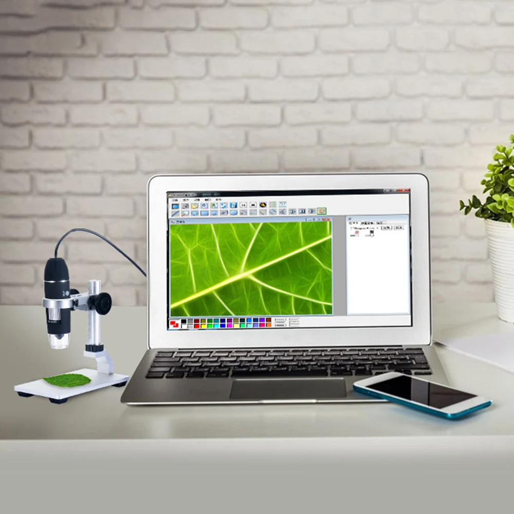 

Portable USB 2.0 Digital Microscope 1000x Magnification Camera Built-in 8 LED with Metal Stand Compatible with Windows XP/Vista