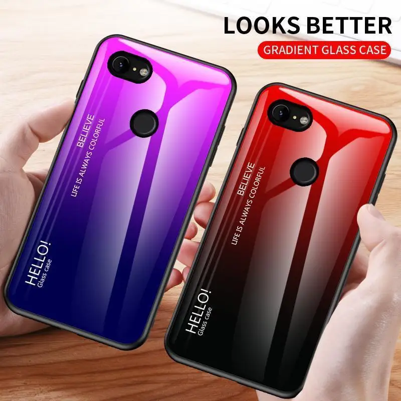 Защитный чехол из градиентного стекла для Google Pixel 4XL 3XL 2XL 4 3 2 3A XL Роскошные