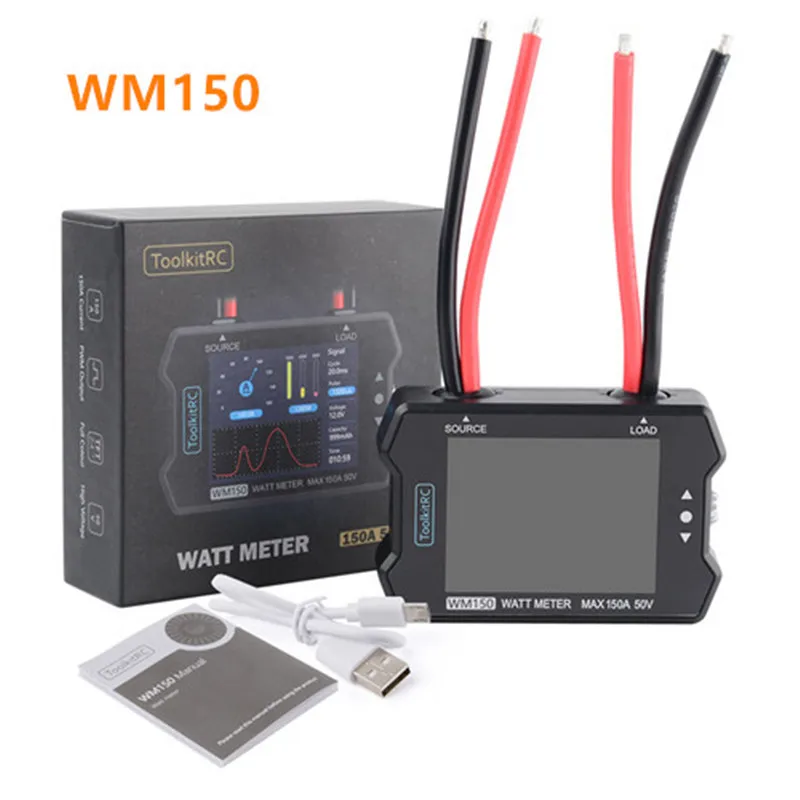 ToolkitRC WM150 150A 50 в Ватт метр анализатор мощности TFT 2,4 дюймов ЖК-дисплей тестер напряжения тока PWM выход для радиоуправляемого дрона