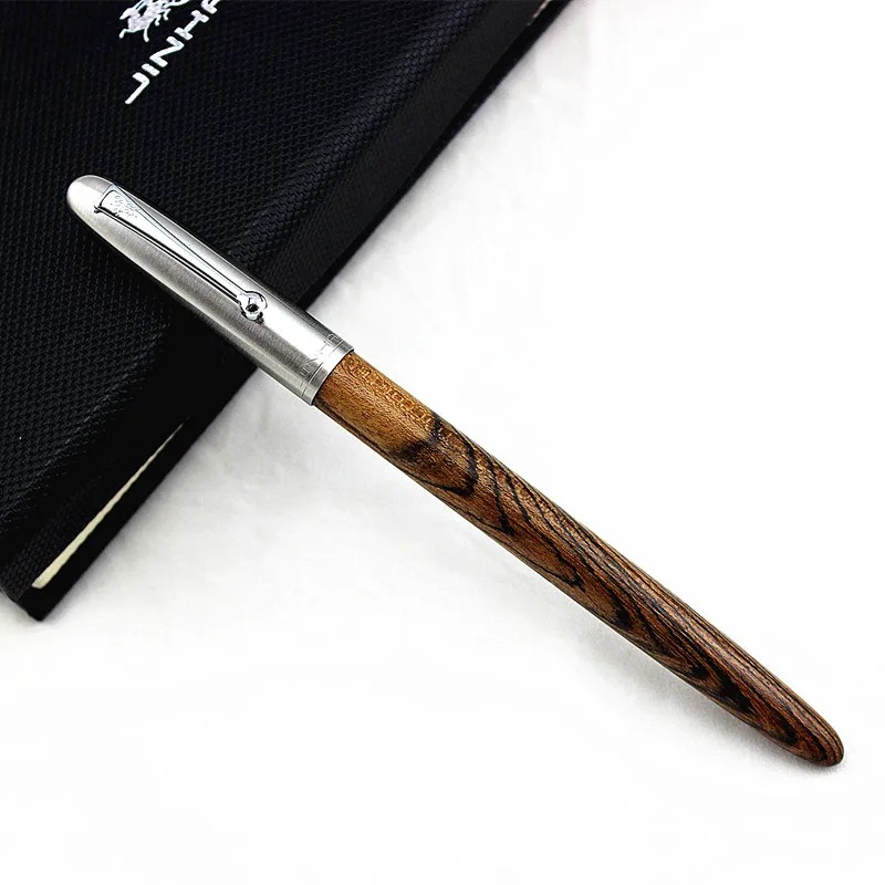 Высококачественная роскошная деревянная перьевая ручка Jinhao, чернильная ручка, перо 0,38 мм, caneta tinteiro, Офисная ручка Stylo plume Penna stilografica