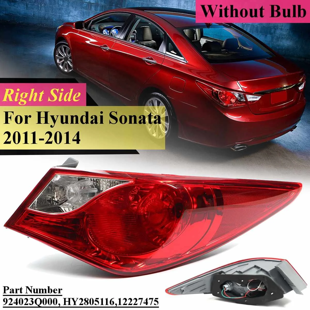 Задний фонарь для hyundai Sonata 2011 2012 2013 задний фонарь заднего тормоза задний фонарь противотуманная фара аксессуары без лампочки с сторона завязывания - Цвет: right