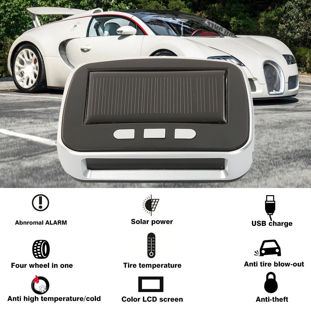 Новая Автомобильная сигнализация для проверки шин цифровой Солнечный ЖК-дисплей Автомобильный TPMS монитор давления в шинах охранная сигнализация автомобильные системы