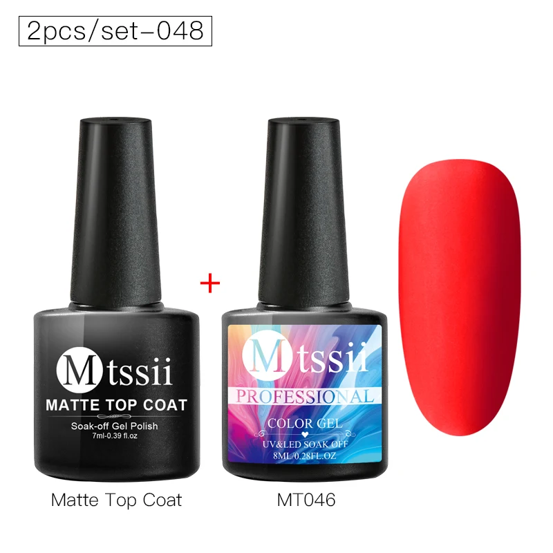 Mtssii 2 шт Матовый цветной набор гель-лаков для ногтей матовый верхний слой Полупостоянный замачиваемый УФ лак для ногтей Гель-лак для ногтей - Цвет: JZH06942