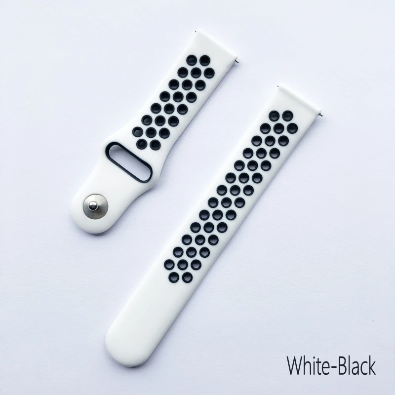 Сменный силиконовый ремешок для Xiaomi Huami Amazfit Bip BIT Youth 20 мм спортивные Ремешки для наручных часов для Xiaomi amazfit GTS watch - Цвет: WhiteBlack
