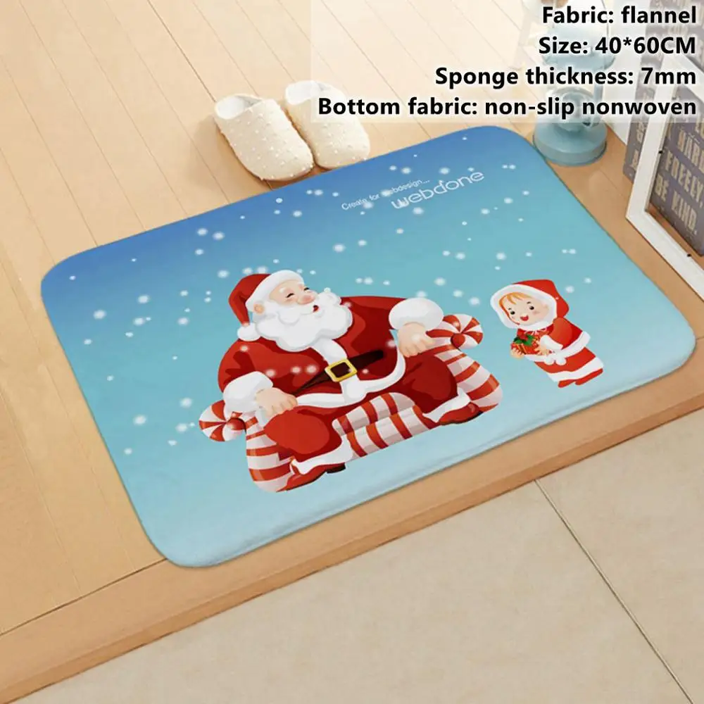 Xmas Carpet 28 Taoup Non-slip Christmas Door Mat Merry Christmas Ornaments Xmas Decor for Home Bathroom Water Absorption Xmas Carpet Santa Noel - Цвет: Xmas Carpet 28
