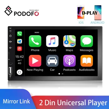 

Podofo Autoradio 2 din 7" HD Multimedia Player 2din Car Radio Touch Screen Android Mirror link D-player Bluetooth FM Auto Audio