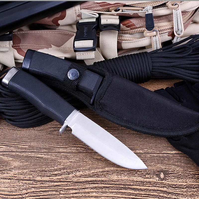 Tactical Fixed Blade 7CR14Mov Hunting Knife Outdoor Survival Tactical Knife Self-defense Hiking Camping Knives With Nylon Sheath