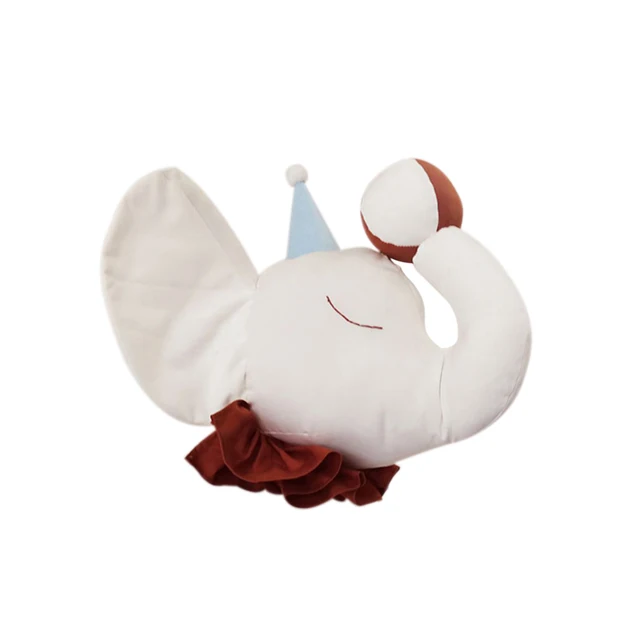 Cute Animal Elephant Head Stuffed Plush Doll Kids Girls Bedroom Wall Hanging Ornament Home Decoration Pendent Photo Props