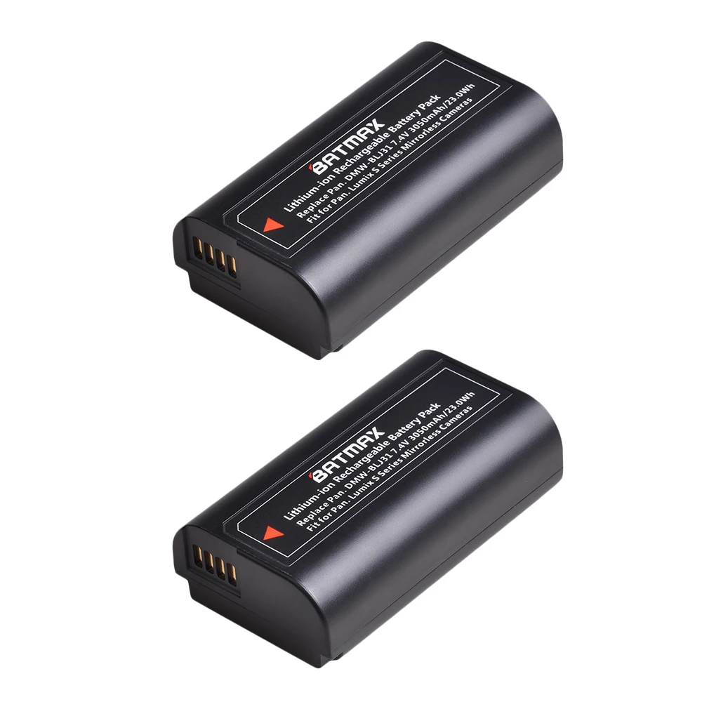 2 battery Batmax 3050mAh DMW-BLJ31 DMW BLJ31 BLJ31 Аккумулятор для камеры akku для Panasonic LUMIX S1, S1R, S1H беззеркальная камера s - Цвет: 2 battery