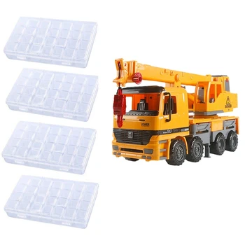 

4Pcs Diamond Embroidery Box 28 Grids Containers & 1Pcs Friction Powered Crane Truck Vehicle Toy Construction Toy