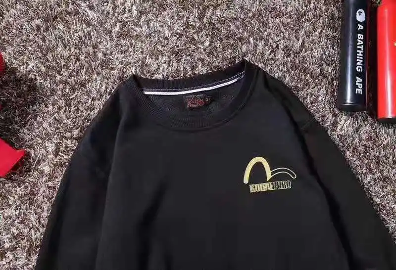 Осенне-зимний мужской Повседневный свитер Evisu теплая дышащая Модная хлопковая одежда с длинными рукавами для влюбленных мужчин и женщин