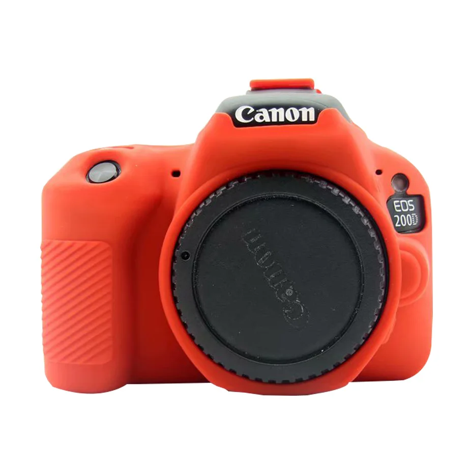 Red FOTOFLY сумки для камеры Canon EOS 200Dii Мягкий силиконовый чехол цвет резиновый чехол сумка для Canon EOS 200D II 2 защитные аксессуары - Цвет: Red