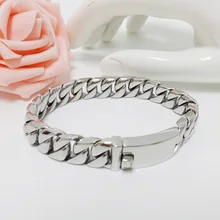 Новая мода звено цепи из нержавеющей стали браслет для мужчин тяжелый 12 мм Ширина мужские s браслеты браслет в форме велосипедной цепи 20 см/22 см