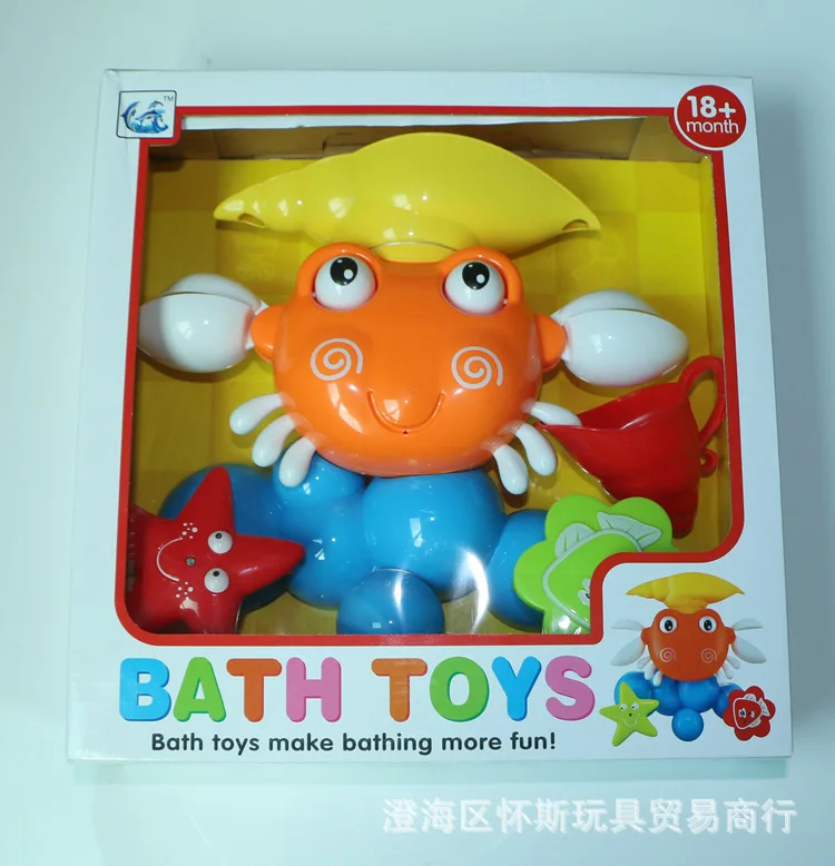 Ванная комната Водные Игрушки Летние Детские Игрушки для ванны мультфильм краб комбинация играть с водой катушка утечки игрушки