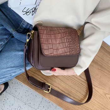 

2020 Fashion Shoulder Bags For Women Small Stone Leather Women's Crossbody Messenger Bag Female Retro Totes Lady Elegant Handbag