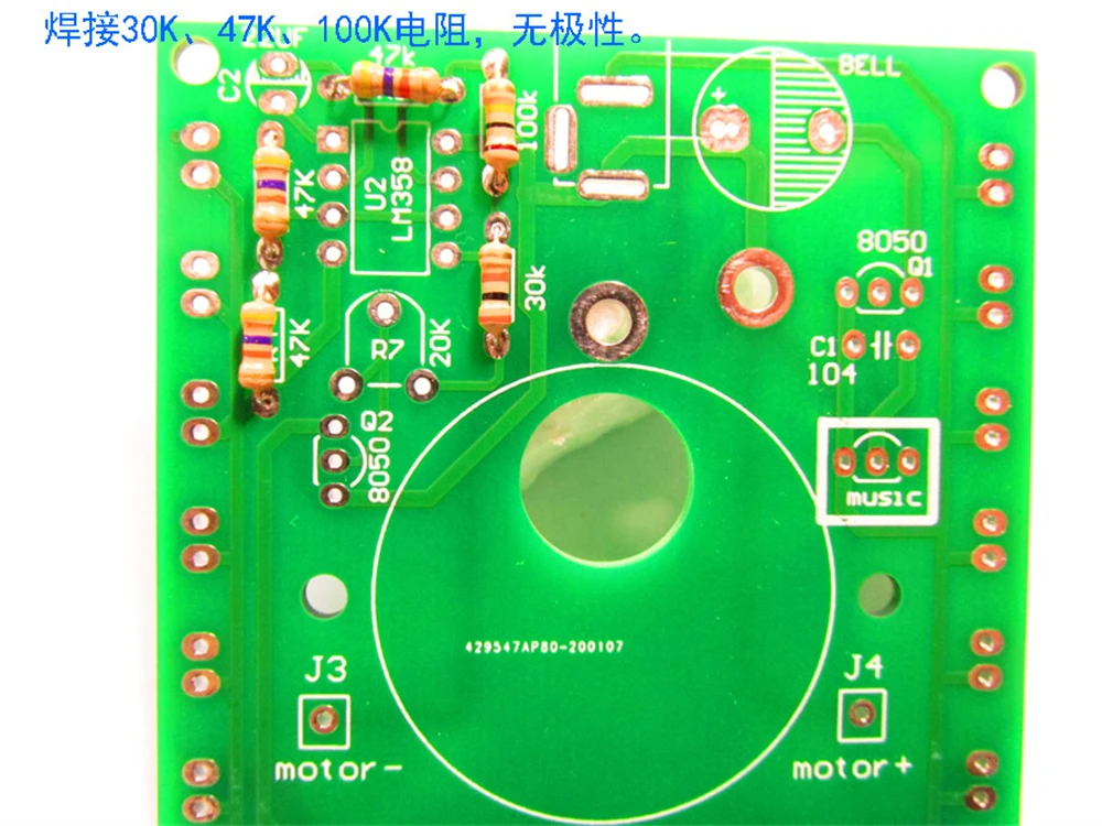 Kit de circuito eletrônico giratório com led,