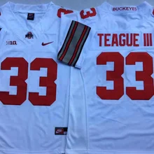 Все стилизованные штат Огайо# Buckeyes белый#33 TEAGUE III Джерси