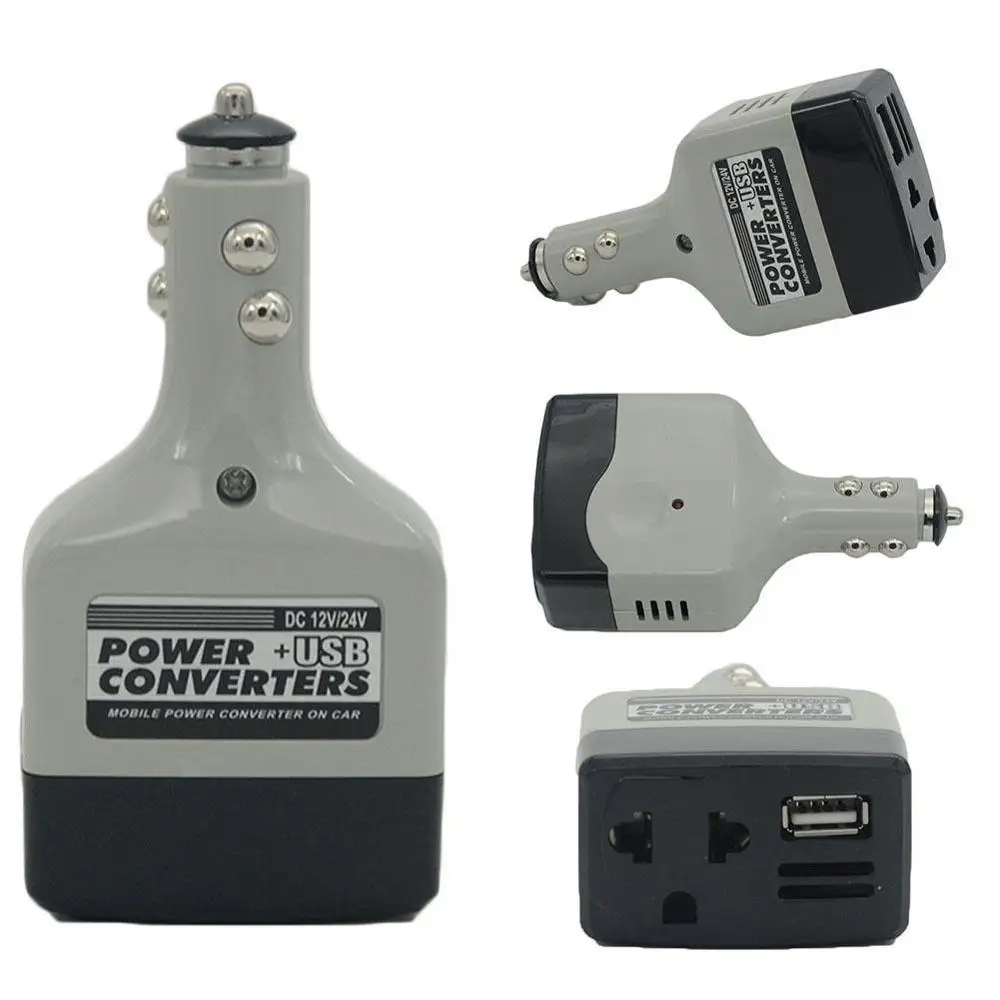 DC 12 V/24 V к переменному току 220V USB 6 v автомобиль мобильный Мощность Инвертор адаптер автомобильный преобразователь питания Зарядное устройство используется для всех телефонов инвертор 12 V