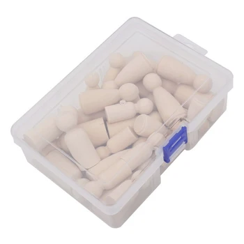 

Family Wood People Dolls Teethers Baby Peg Paint Stained Preparation Unfinished Different Size Ramp Solid Hard