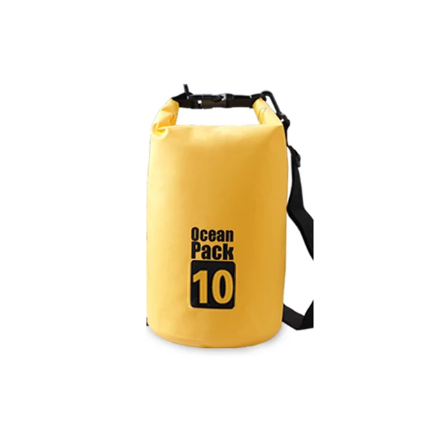 PVC Waterproof Bag 5L 10L 20L Outdoor Swimming Bag Diving Compression Storage  Dry Bag For Man Women Kayaking Backpack Yellow 10L