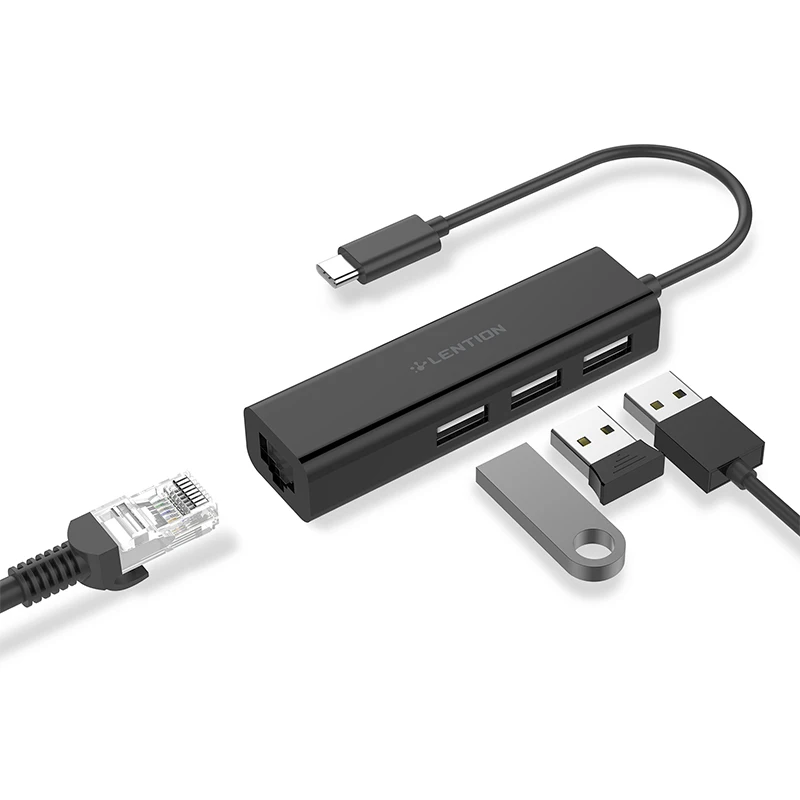 USB-C до 3 Порты usb Hub+ RJ45 Ethernet сетевой адаптер для MacBook Pro 13/15/16(Thunderbolt 3), Mac Air MacBook 12, Chromebook