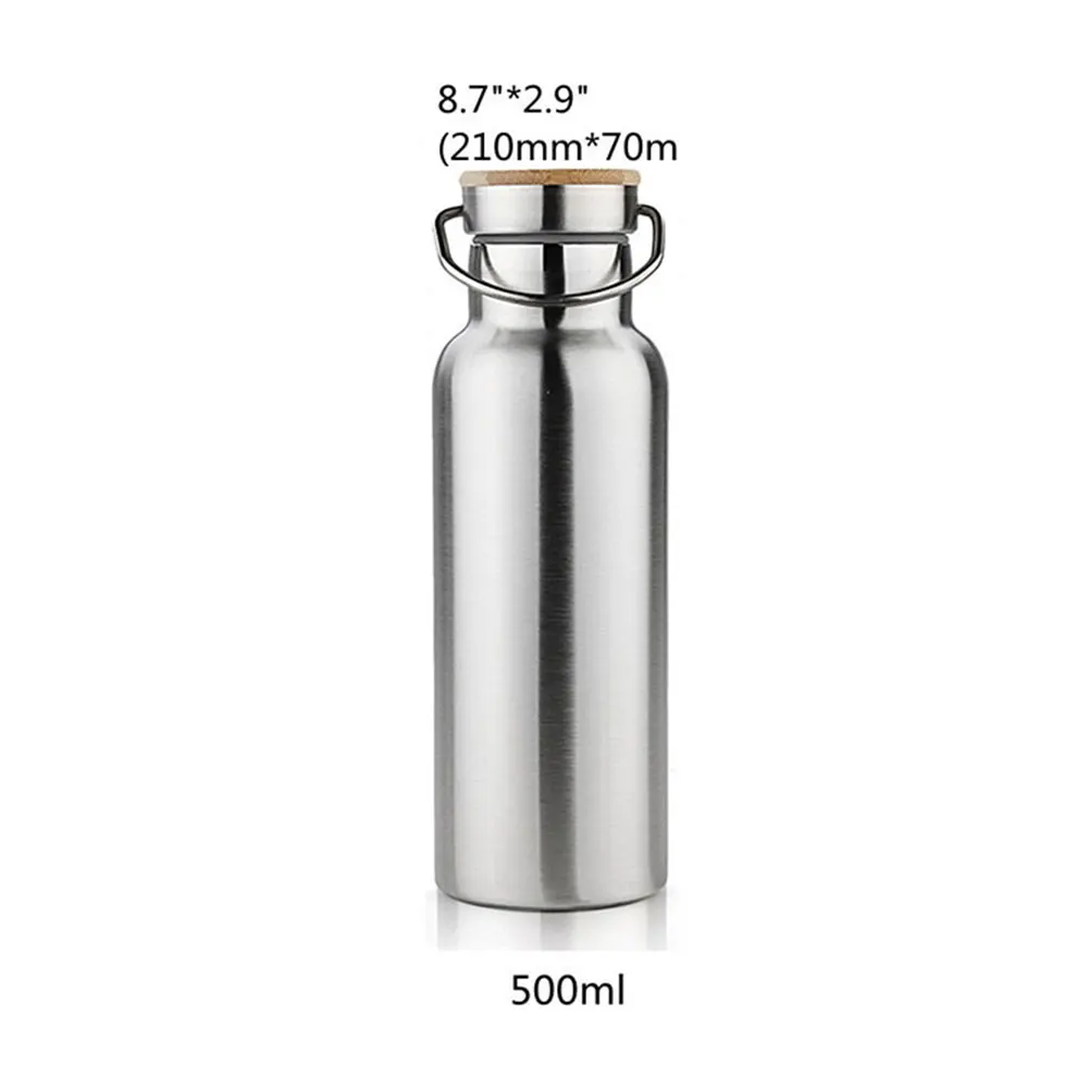 500ml Нержавеющая сталь бутылка для воды Изолированная колба вакуумные чашки Портативный Путешествия Спорт FK88 - Цвет: 500ml