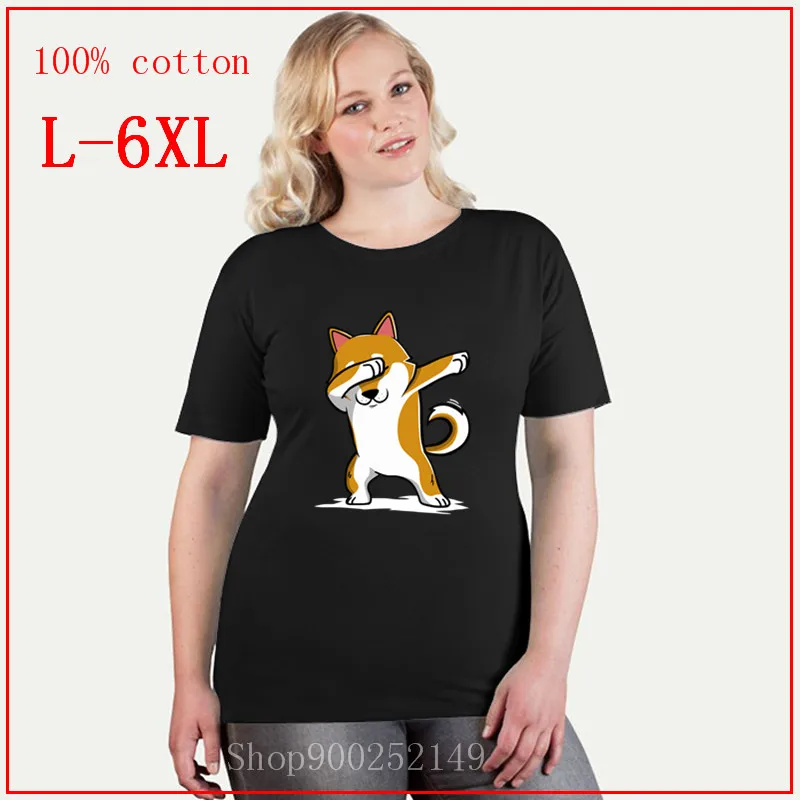 Забавная футболка Dabbing Shiba Inu Terrier Милая женская с собакой-пуделем Akita хип-хоп рок DJ