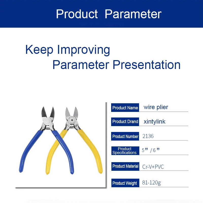 xintylink Diagonal Cutting Pliers 5 6 Inch Wire Stripping Tool Cutter Cable Burrs plastic Nipper Electricians DIY Repair Hand 3