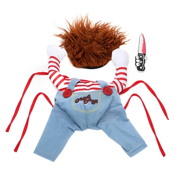 

Foam Adjustable Cute Deadly Doll Soft Warm Dog Costume Set Polyester Halloween Party Cosplay Clothing Photo Props Funny