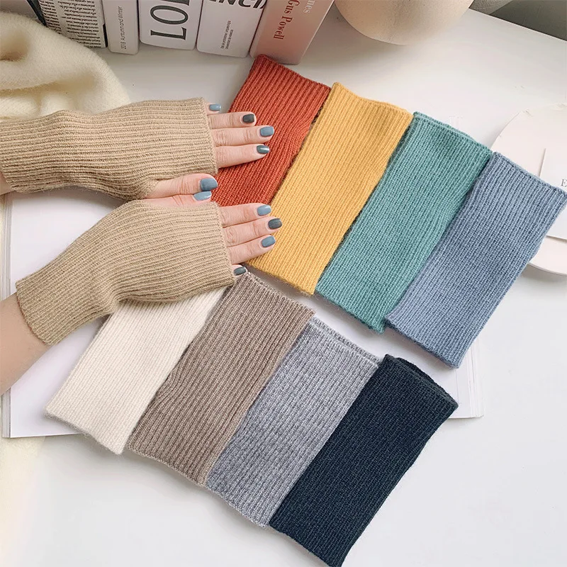 Women Gloves Stylish Hand Warmer Winter Gloves Women Arm Crochet Knitting Mitten Warm Fingerless Gloves for Women