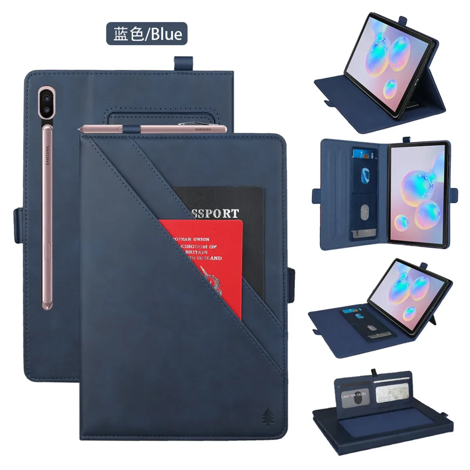 Чехол для Samsung Galaxy Tab S6 10,5 SM-T860/SM-T865 10,5 ''Чехол-книжка с несколькими углами обзора Чехол подставка с держателями карт