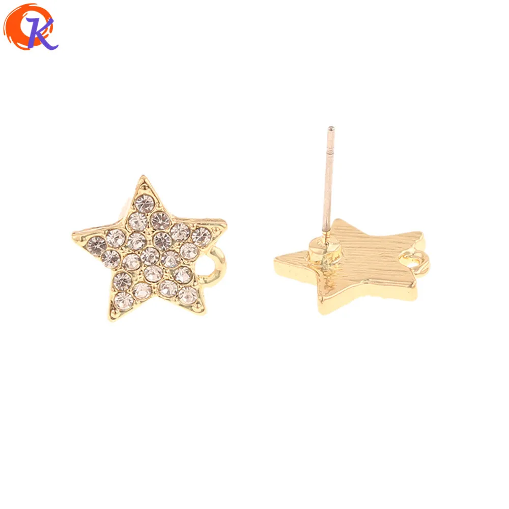 

Cordial Design 50Pcs 12*13MM Jewelry Accessories/Rhinestone Earrings Stud/Star Shape/DIY Making/Hand Made/Earring Findings