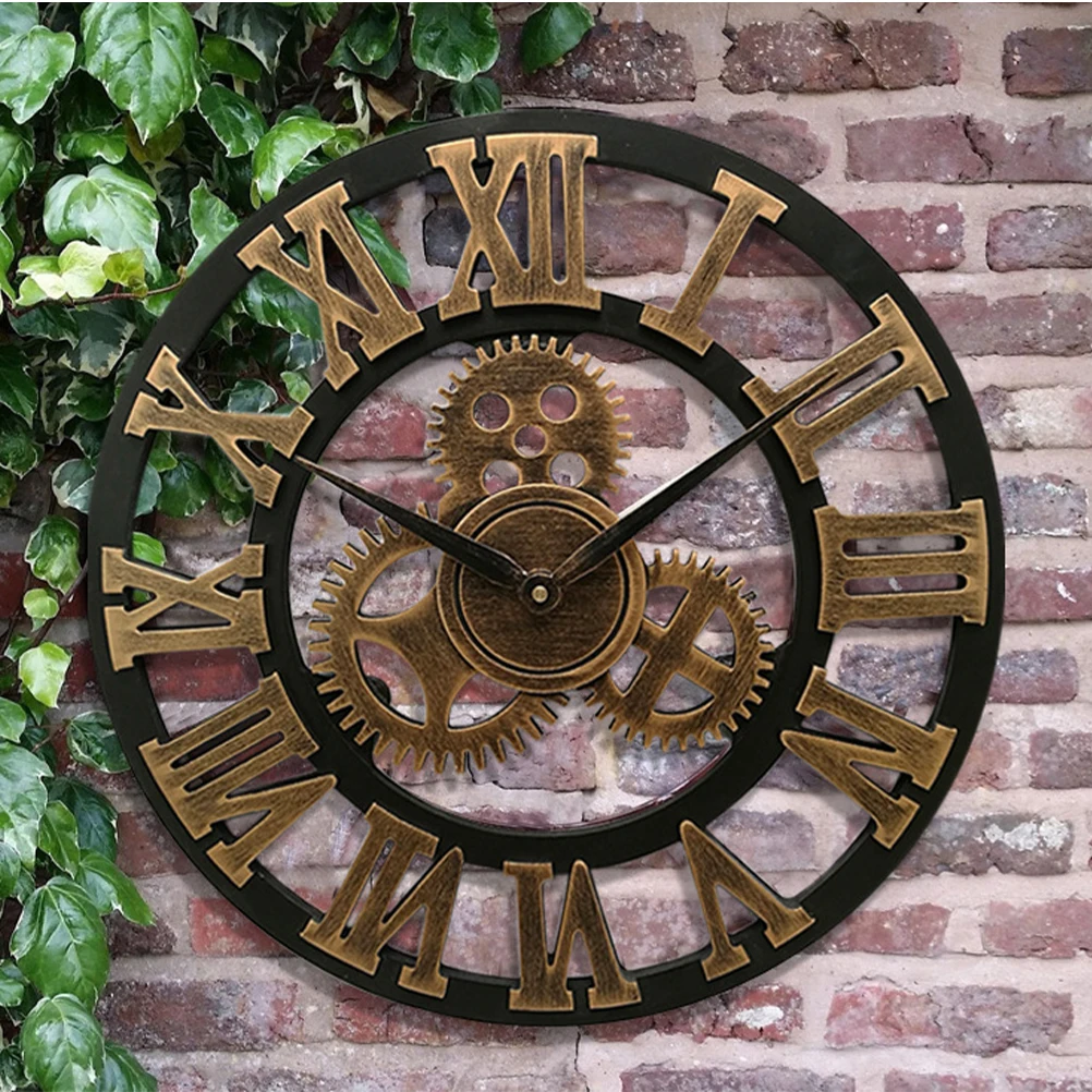 Home Living Room Decor Industrial Creative Gear Wall Clock Decorative Retro Wall Decoration Salon Hotel Cafe Vintage Wall Watch