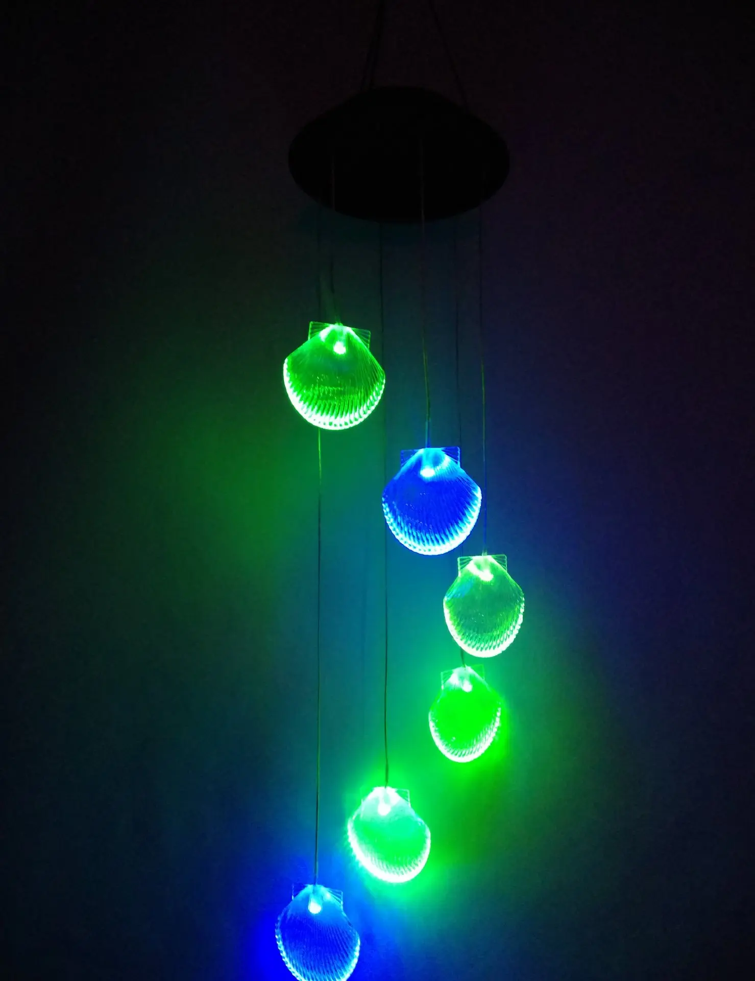 Solar Wind Chime Constant And Solar Color Changing Wind Chime Big Shell Colorful LED Lights Solar Garden Lamp