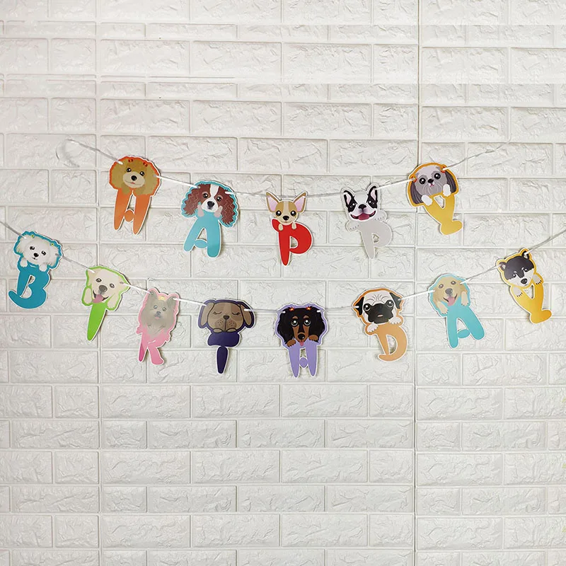 Birthday Banner, Party Decorations Cartoon Animal Banner Bunting for Children Birthday Party