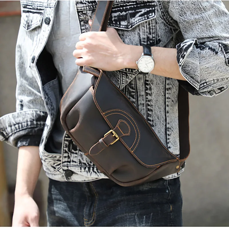 Woosir Genuine Leather Cross Body Bag for Men