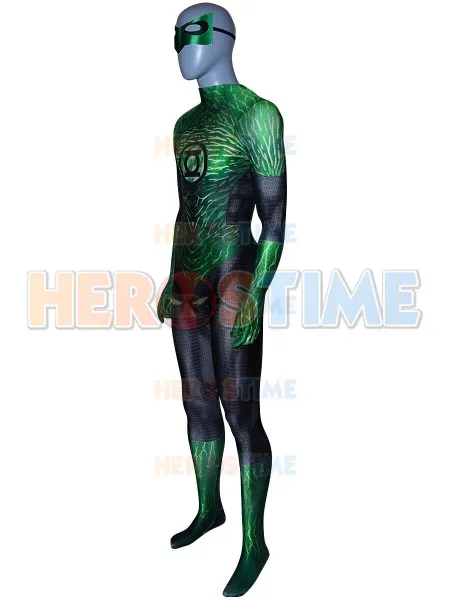 Зеленый Фонарь косплей костюм 3D Ptinted костюм супергероя из спандекса Косплей зентай костюм Хэллоуин костюм с маской