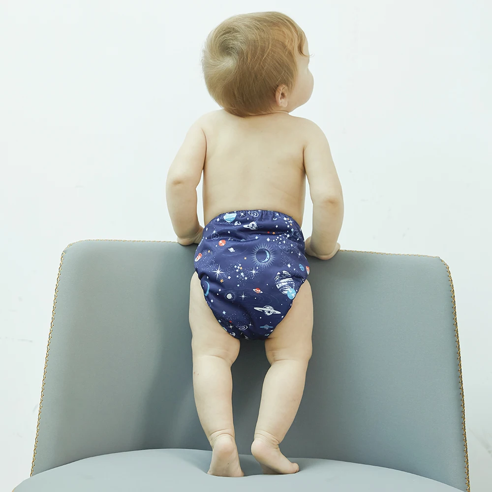 

Ecological Pocket Cloth Diaper Baby Nappy Diapers Washable Stay Dry One Size Fits All 8-35 Pounds