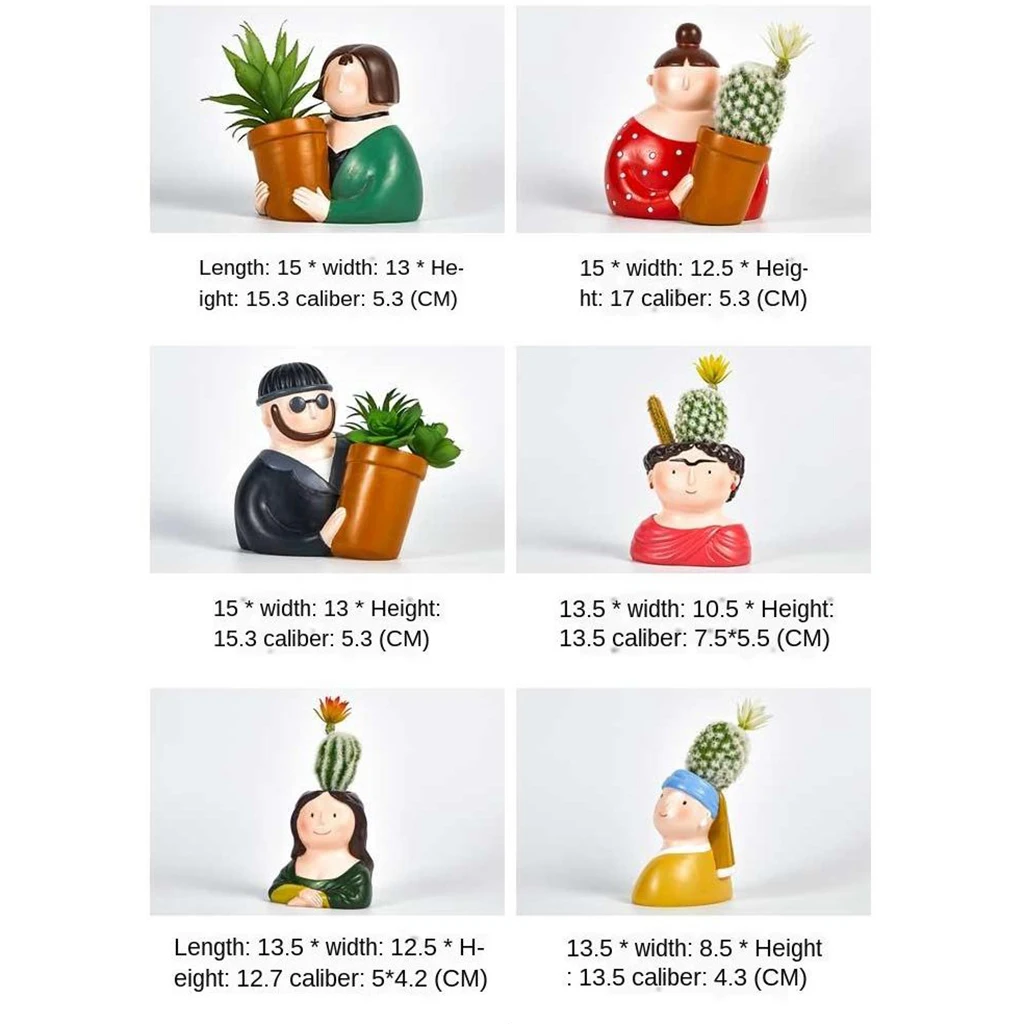 Cute Succulent Cactus Mini Flower Pot Desktop Window Decoration for Office Home