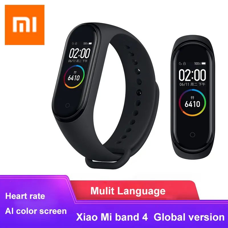Умный Браслет Xiaomi Mi Band 4 цветной экран AMOLED пульсометр водонепроницаемый
