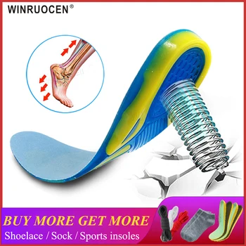 

WINRUOCEN Soft silicone gel insoles for shoes heel cushion foot plantar fasciitis relieve heel pain shock absorption shoe pad