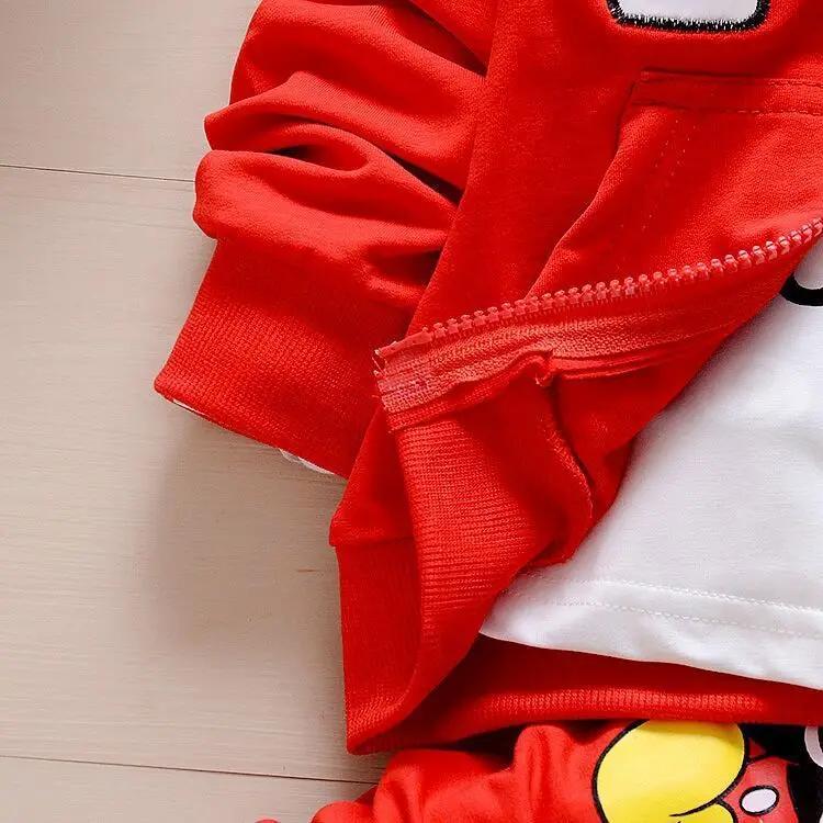Комплекты одежды для маленьких мальчиков, весенне-осенние хлопковые толстовки с героями мультфильмов для новорожденных+ Топы+ штаны, спортивные костюмы из 3 предметов для малышей
