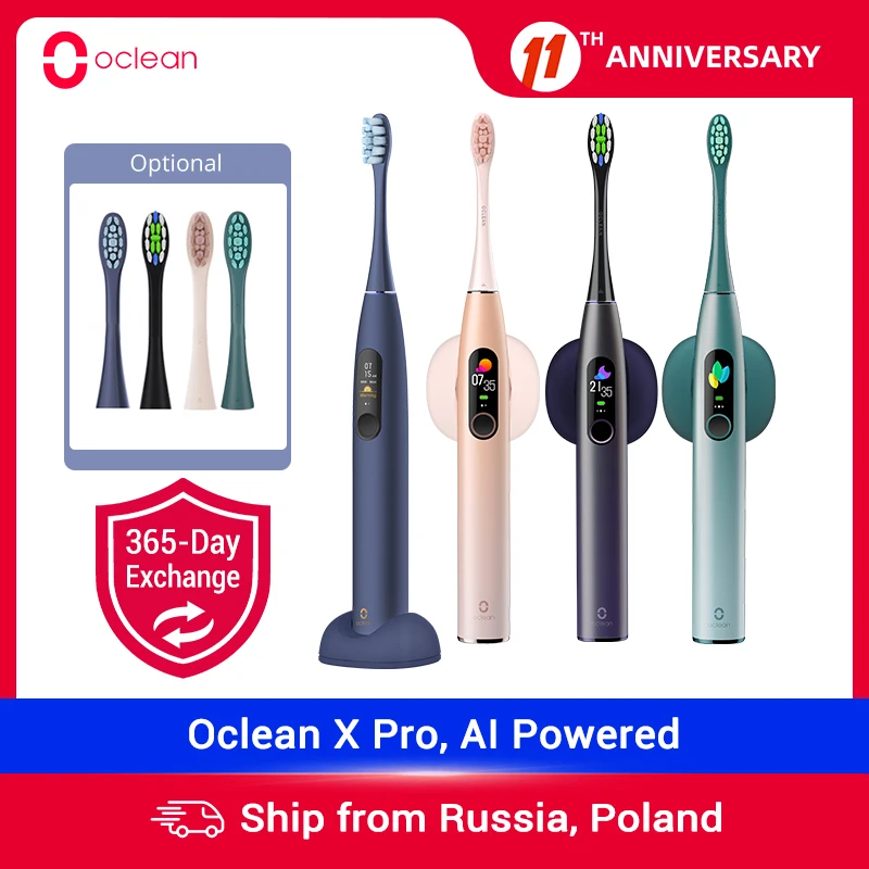Sonic Electric Toothbrush Charger-Holder Fast-Charge Oclean-X-Pro Adult Color IPX7 Touch-Screen