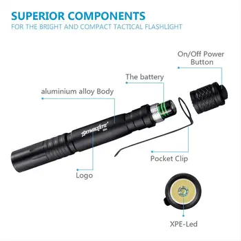 

SkyWolfEye XPE-E501 Pocket Torch Handy 1Mode Flashlight For Camping Outdoor