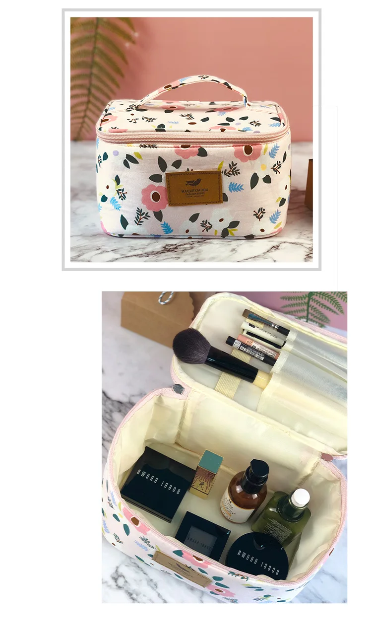 Comestic Organizer Bag Brush Storage Bag Cotton Fabric Wash Comestic Toiletry Travel Bag Brush Storage In Makeup Organizers