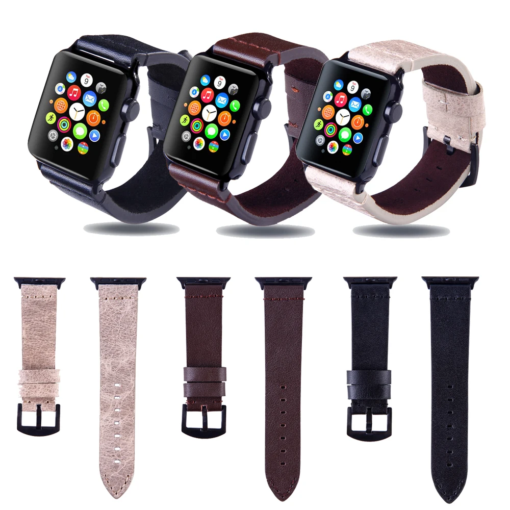 Ремень из натуральной кожи петли для наручных часов Apple Watch 4/3/2/1 классический
