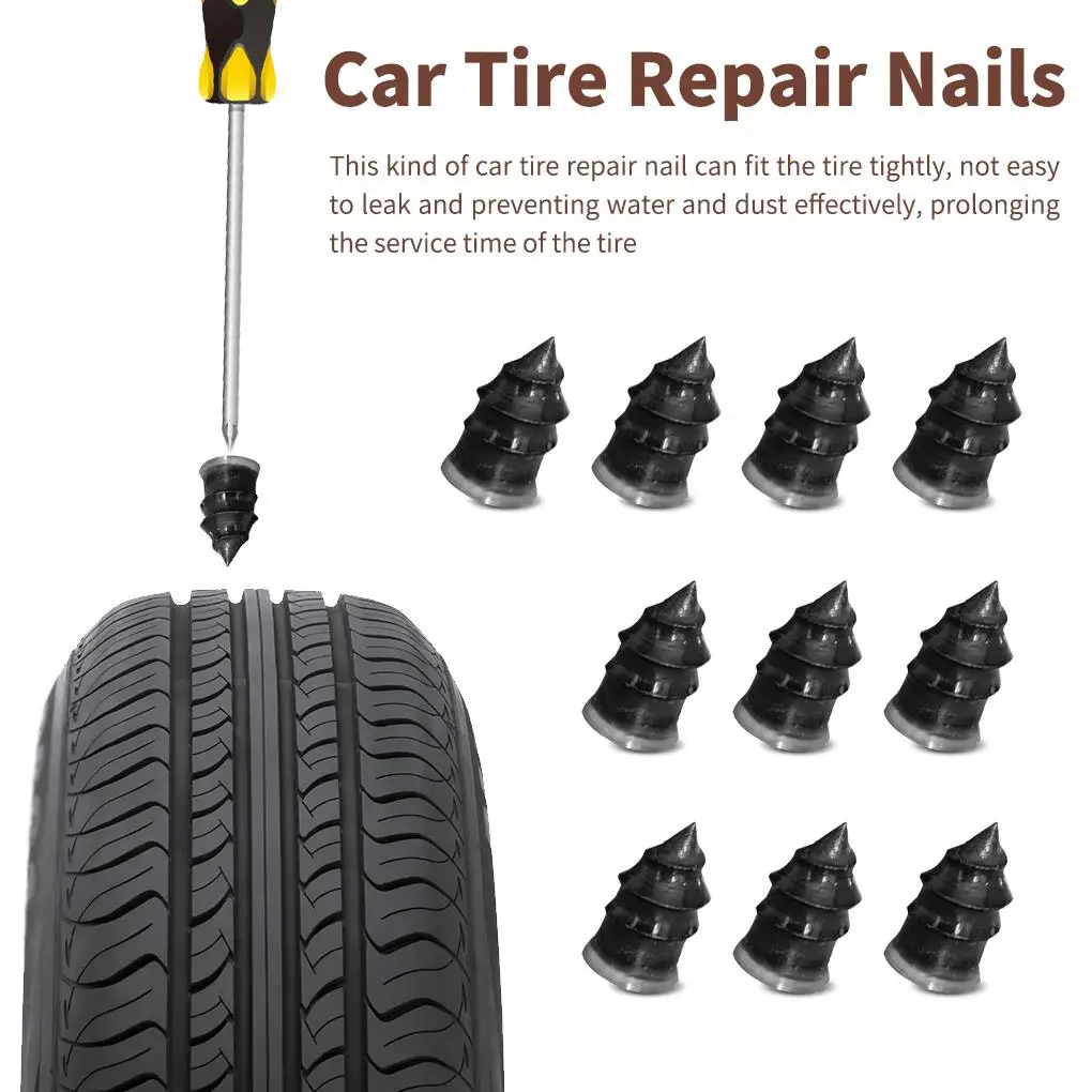 

10pcs Car Motorcycle Vacuum Tire Repair Nails Tire Puncture Repairing for Truck Scooter Bike Tyre Rubber Metal Nail Tools