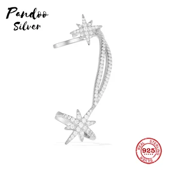

Pandoo Fashion Charm Sterling Silver Original 1:1 Copy,Silver Meteorites Clip Earrings Luxury Jewelry Gift For Female