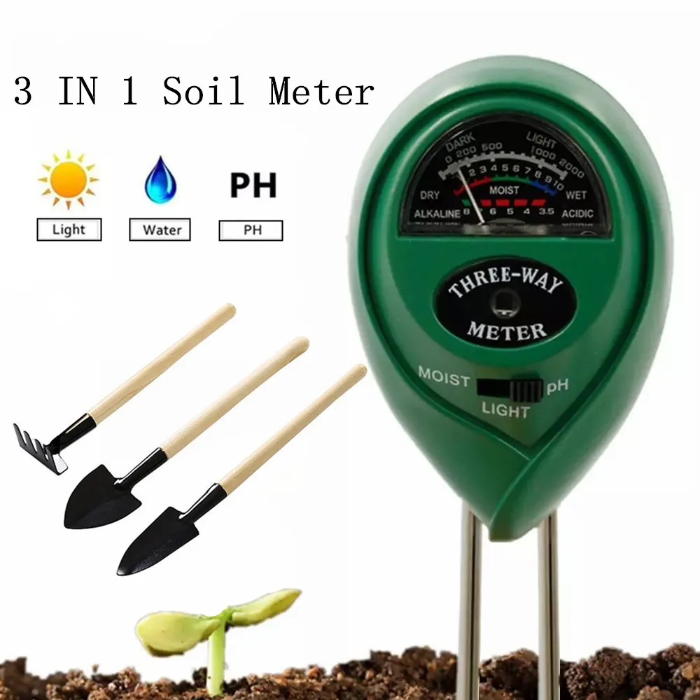 3 in1 PH Tester Boden Wasser Feuchtigkeit Licht Test Meter Kit Für Gartenpf  ZV 