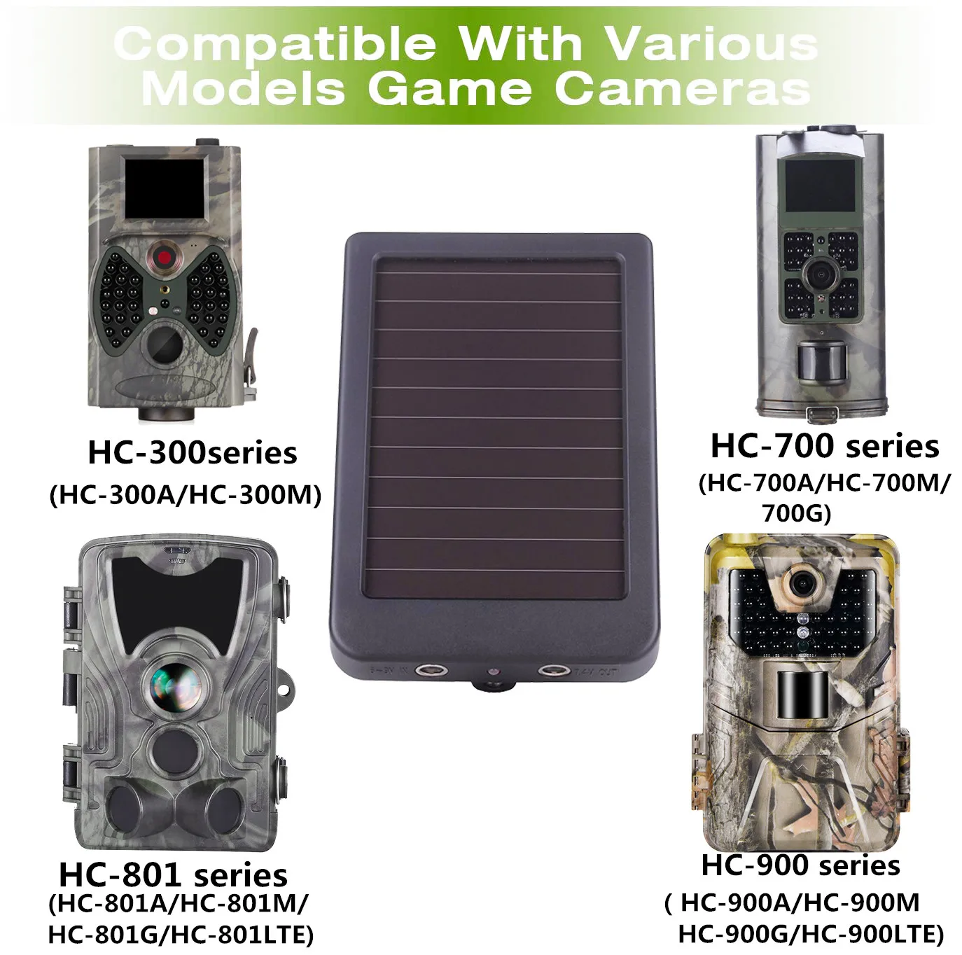 Outdoor Solar Panel 3000mah 9V Solar Power Supply Charger Battery for Suntek HC300 HC500 HC700 HC801 HC-900 Trail Cameras